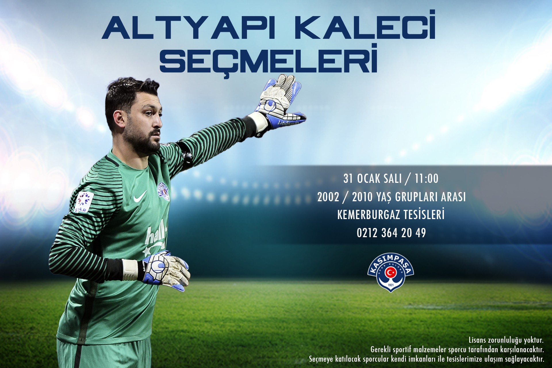 Altyapı kaleci seçmeleri
